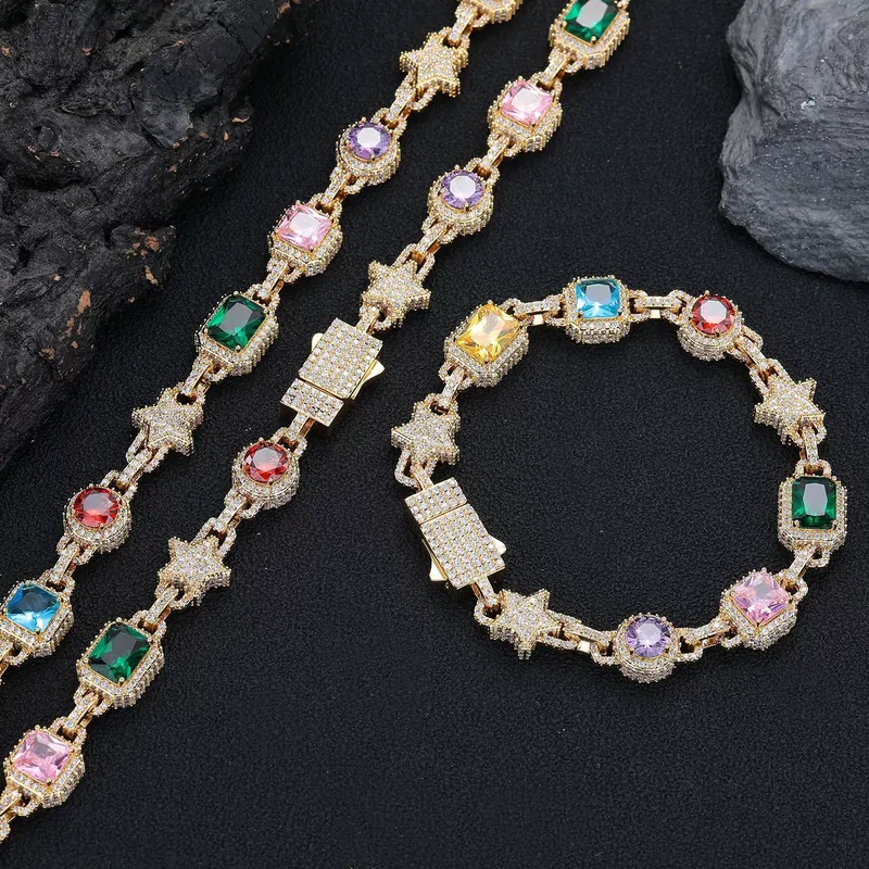 Copper Zircon Geometric Star Necklace