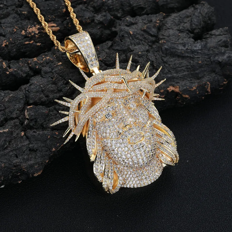 Copper Zircon Hip-Hop Portrait Pendant