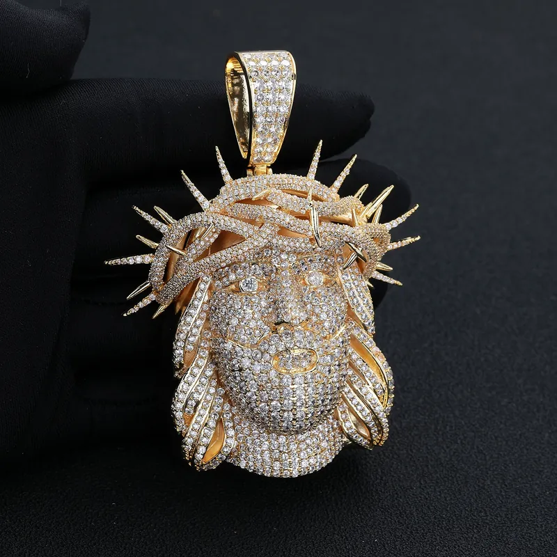 Copper Zircon Hip-Hop Portrait Pendant