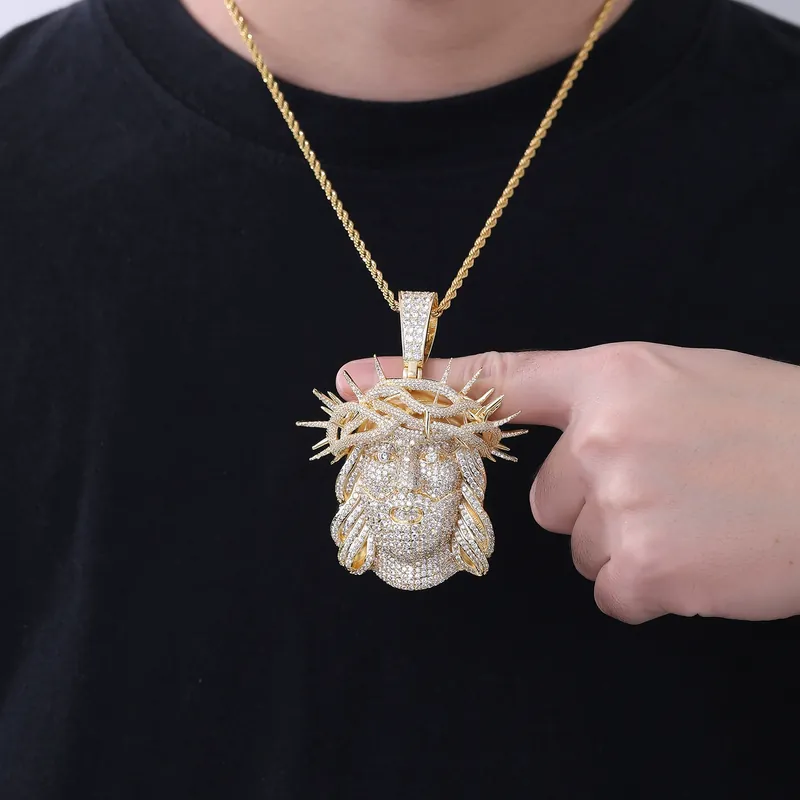 Copper Zircon Hip-Hop Portrait Pendant