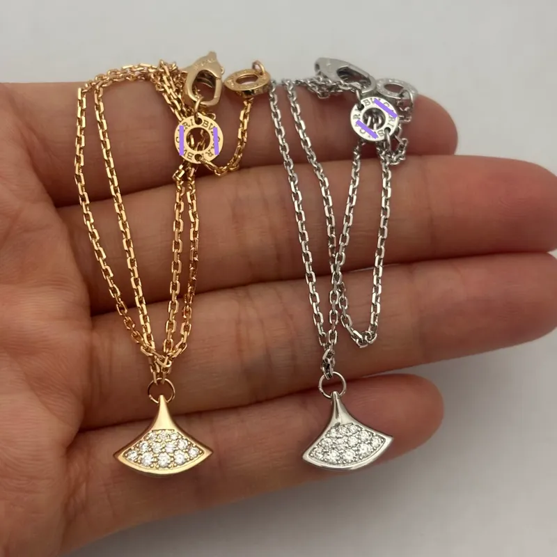 18K Gold vergoldet Zirkon Fächerrock Doppelschicht Armband
