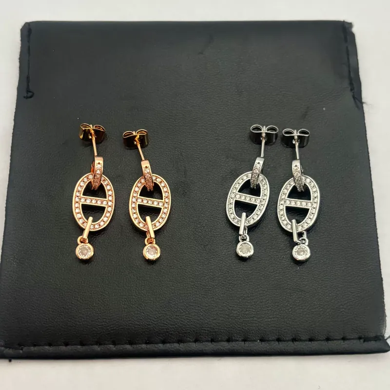 Zircon Oval Drop Earrings Vintage Style