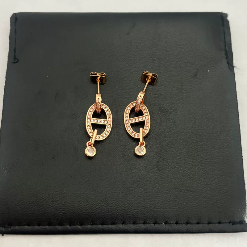 Zircon Oval Drop Earrings Vintage Style