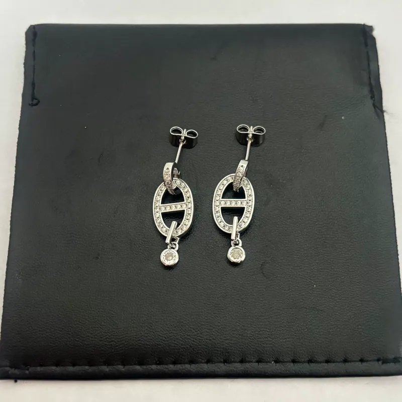 Zircon Oval Drop Earrings Vintage Style