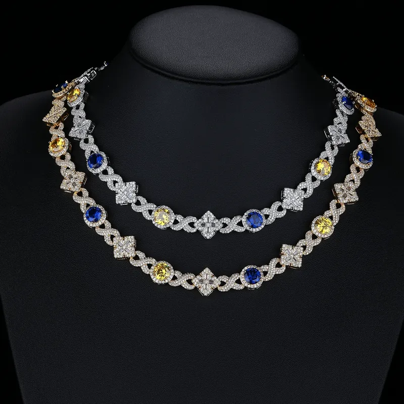 Copper Zircon Square Pave Necklace