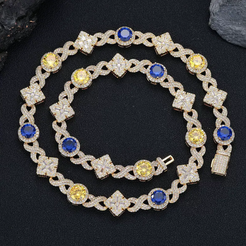 Copper Zircon Square Pave Necklace