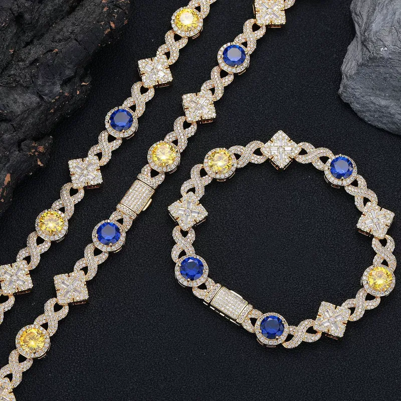 Copper Zircon Square Pave Necklace