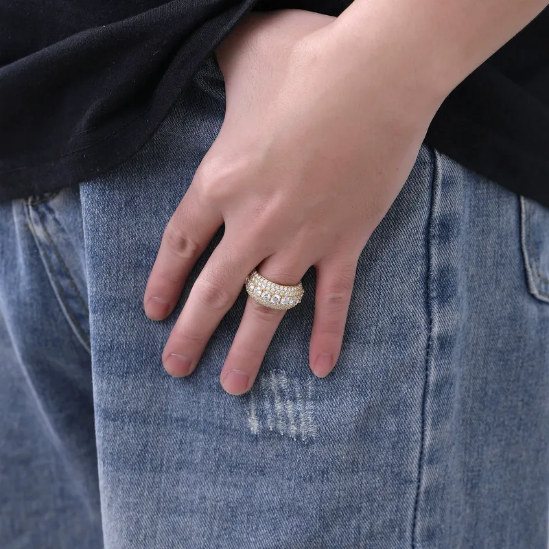 Copper Zircon Hip-Hop Ring