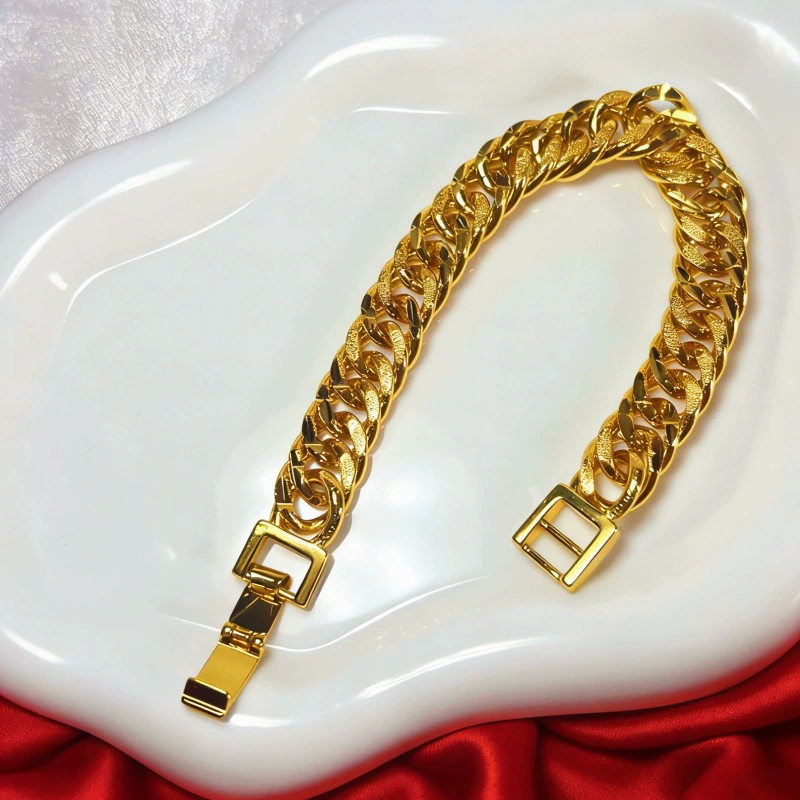 Titanium Steel 10mm Cuban Chain Bracelet