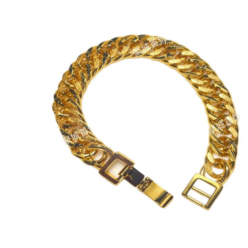 Titanium Steel 10mm Cuban Chain Bracelet