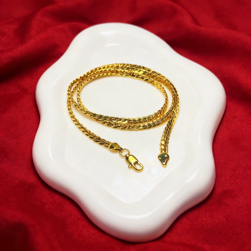 Gold Plated Hip-Hop Side Chain Necklace