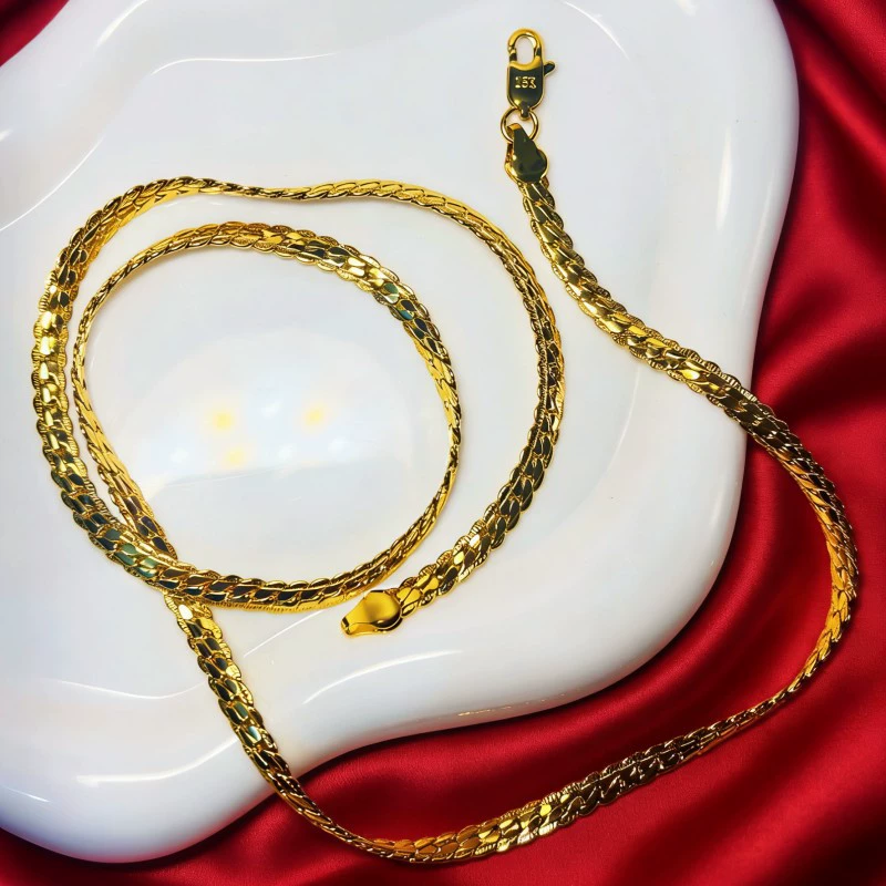 Gold Plated Hip-Hop Side Chain Necklace