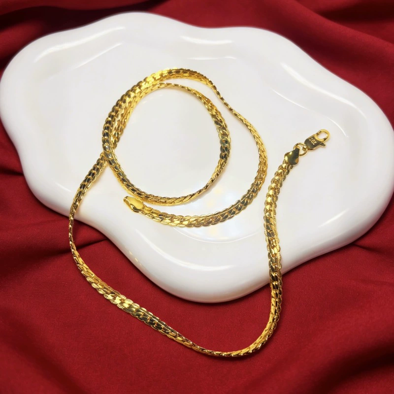 Gold Plated Hip-Hop Side Chain Necklace