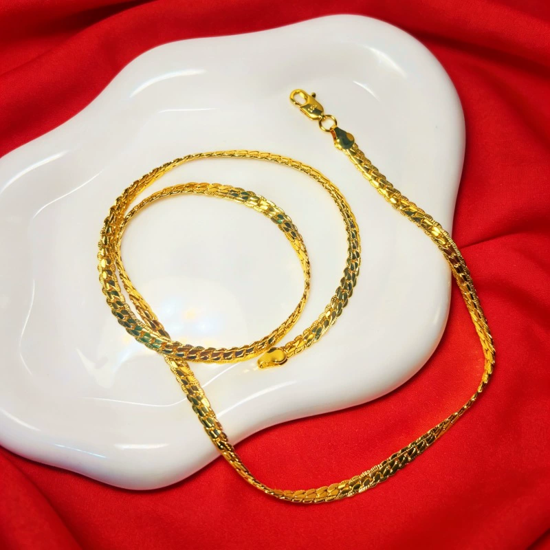 Gold Plated Hip-Hop Side Chain Necklace