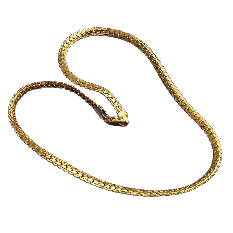Gold Plated Hip-Hop Side Chain Necklace