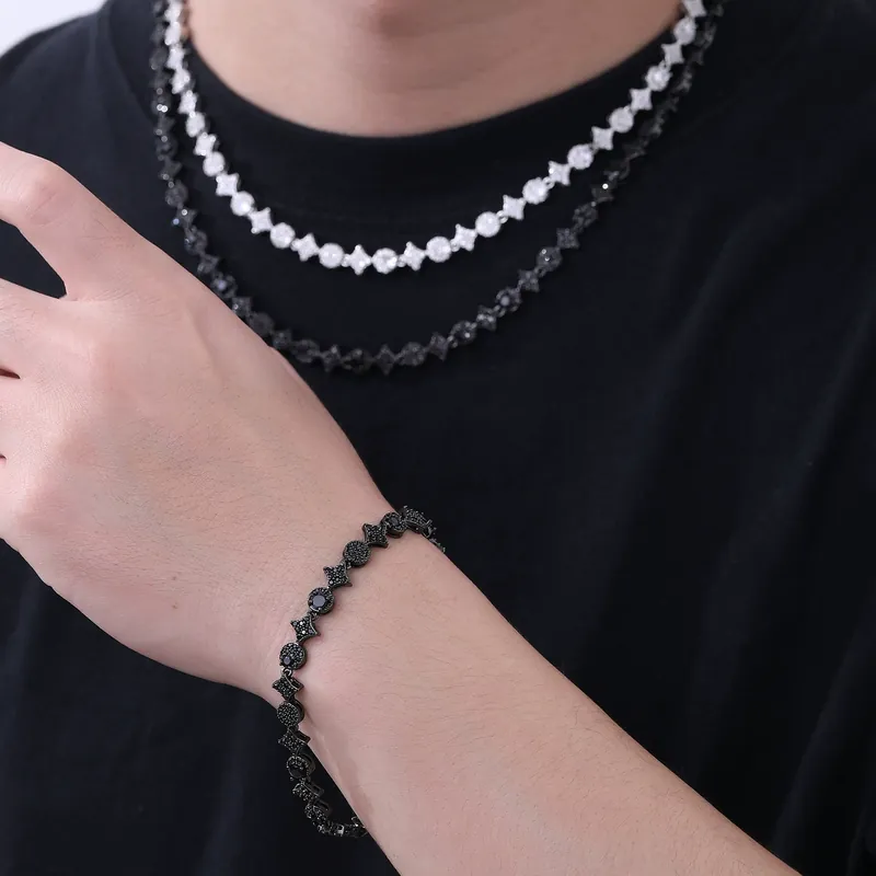 Copper Zircon Star Tennis Necklace Bracelet