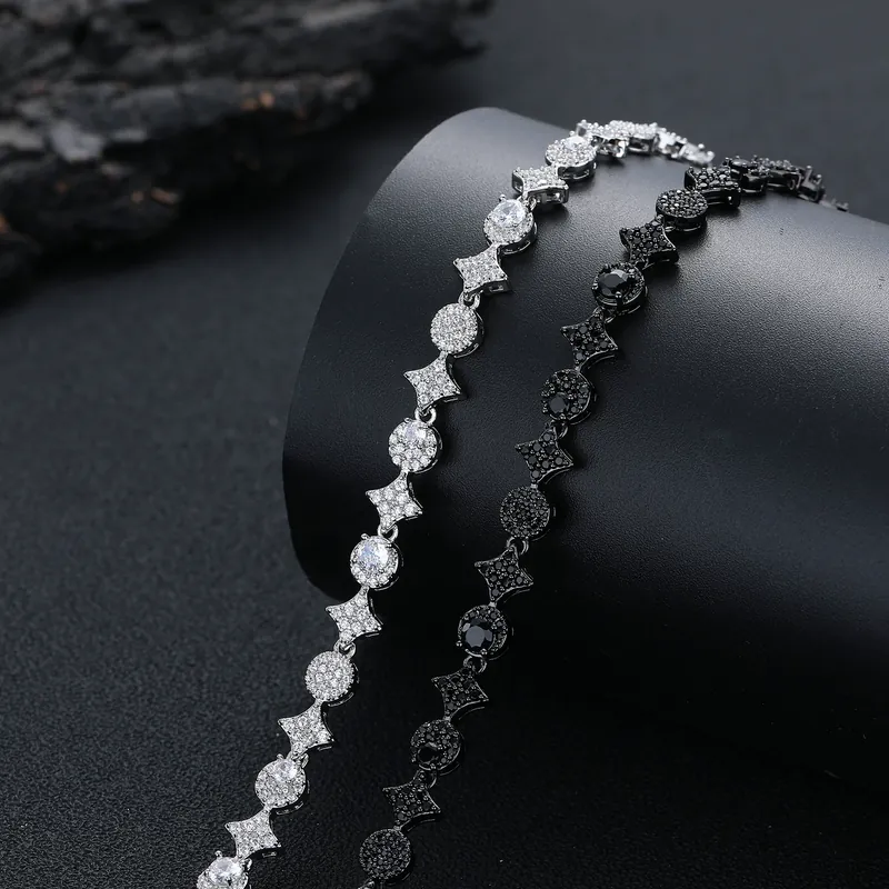 Copper Zircon Star Tennis Necklace Bracelet