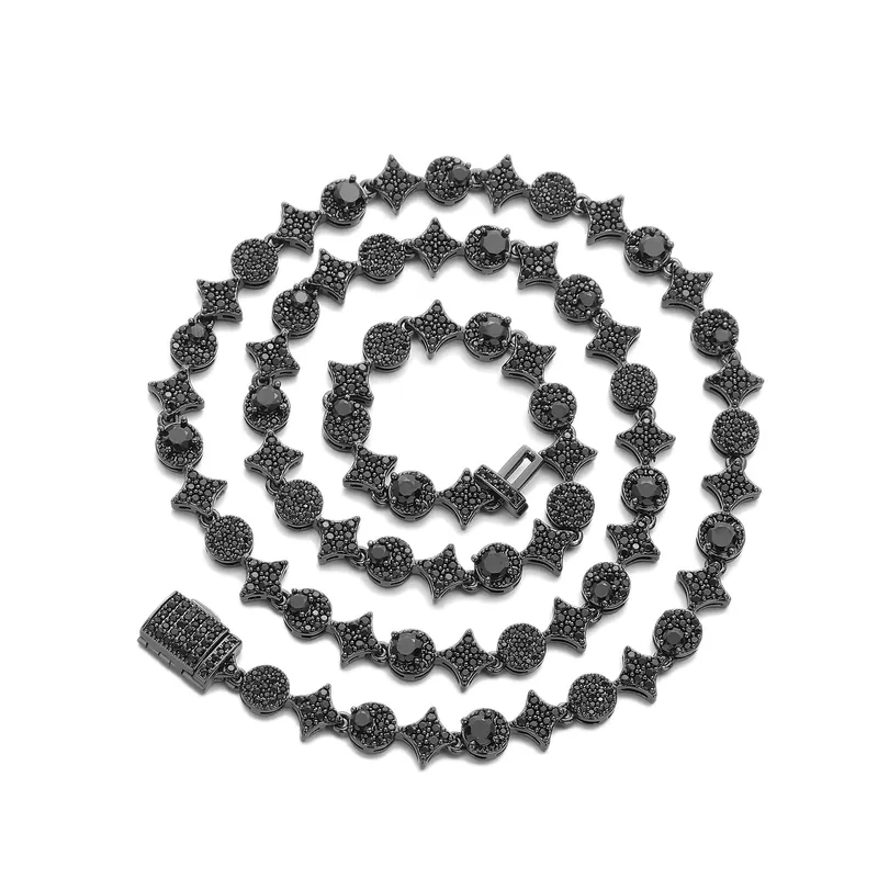 Copper Zircon Star Tennis Necklace Bracelet
