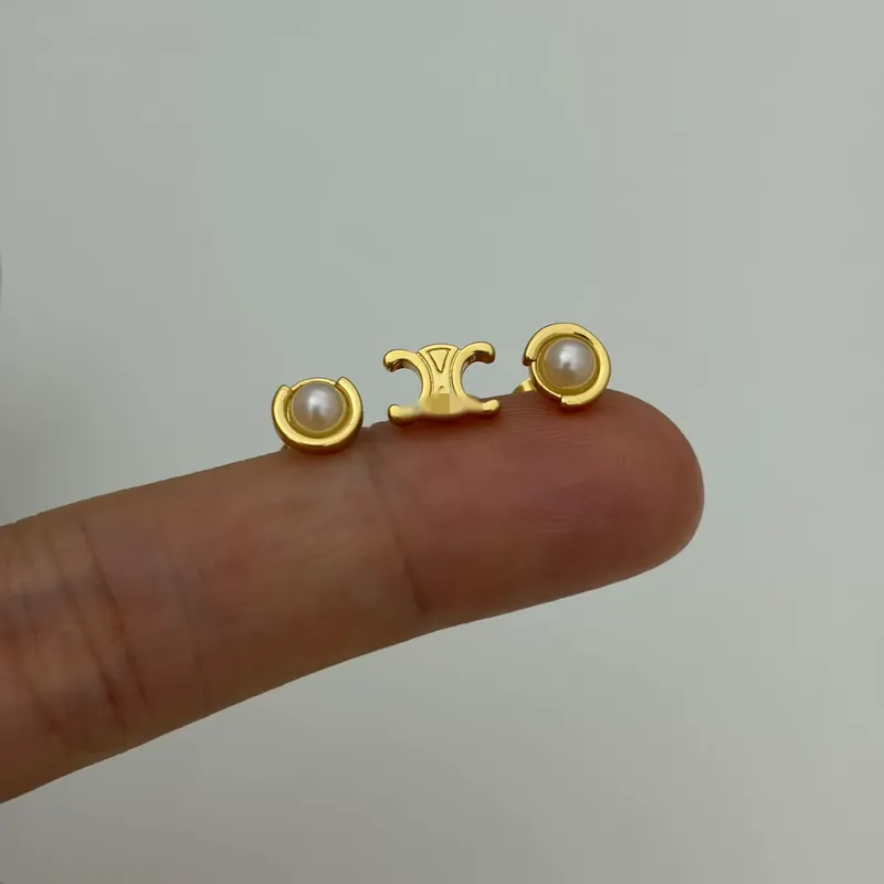Pearl Arc de Triomphe Stud Earrings Set