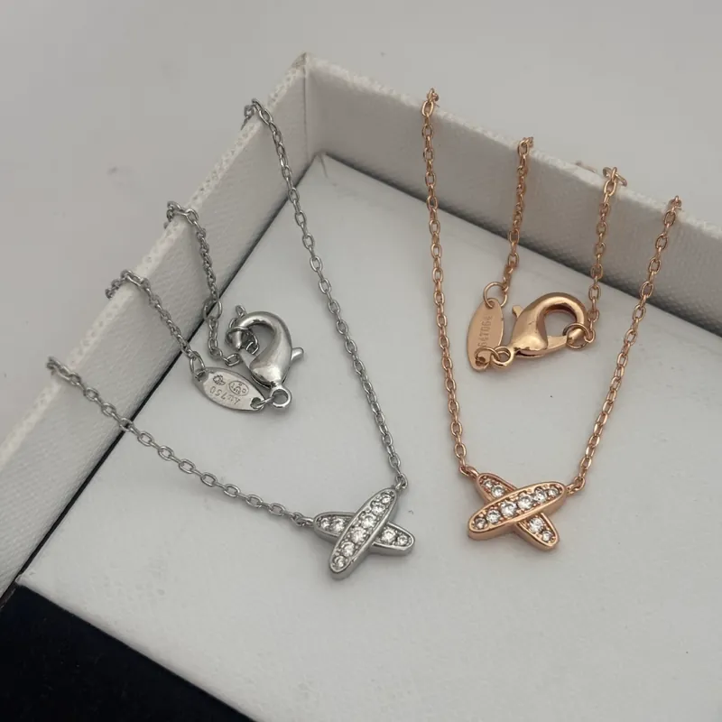 Zircon X Letter Cross Pendant Necklace