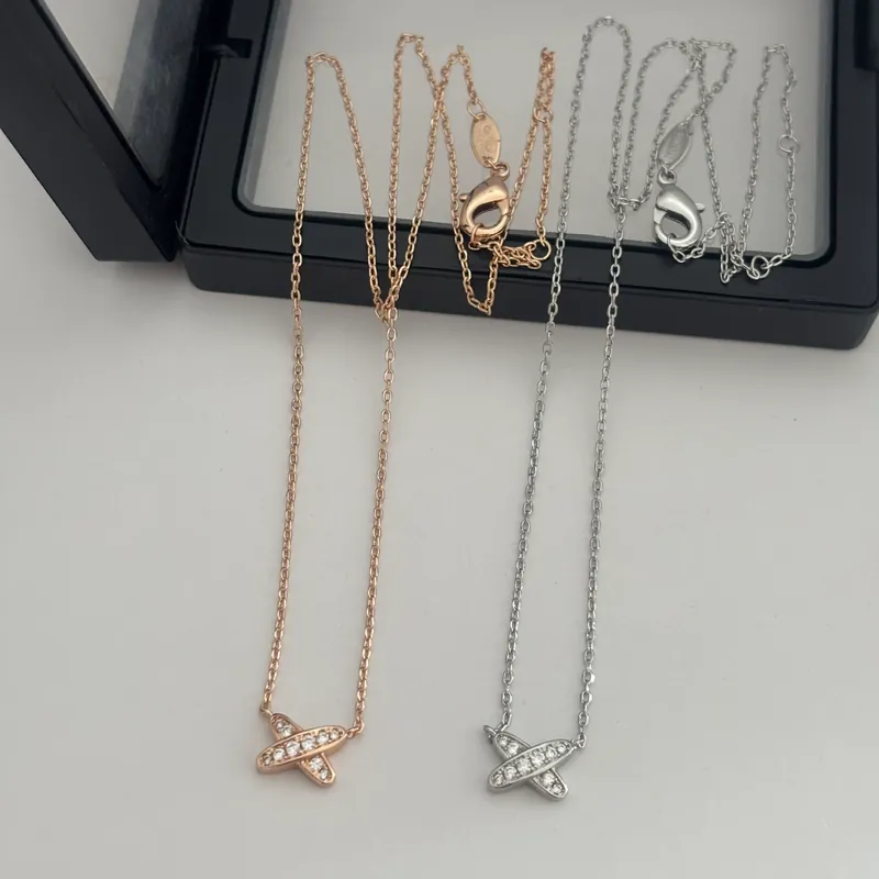 Zircon X Letter Cross Pendant Necklace