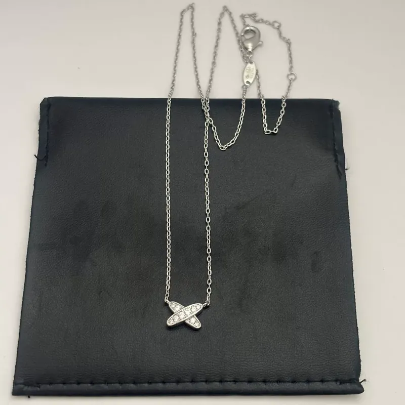 Zircon X Letter Cross Pendant Necklace