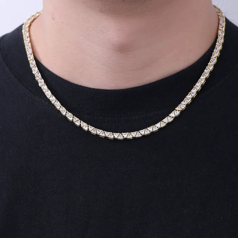 Kupfer Zirkonia Geometrische Tennis Kette
