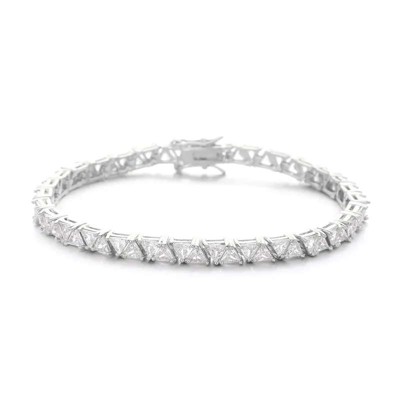 Kupfer Zirkonia Geometrische Tennis Kette