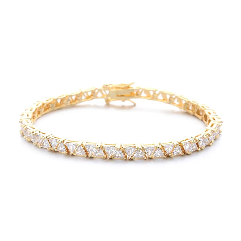 Kupfer Zirkonia Geometrische Tennis Kette