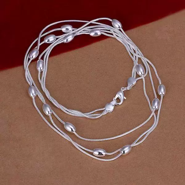 925 Sterling Silver Beaded Necklace