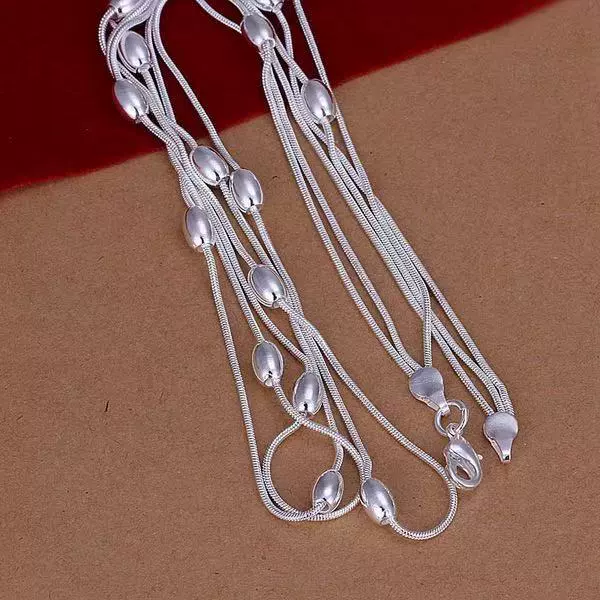 925 Sterling Silver Beaded Necklace