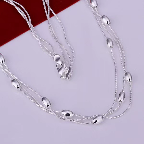 925 Sterling Silver Beaded Necklace