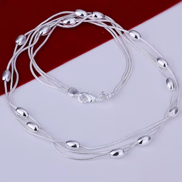 925 Sterling Silver Beaded Necklace