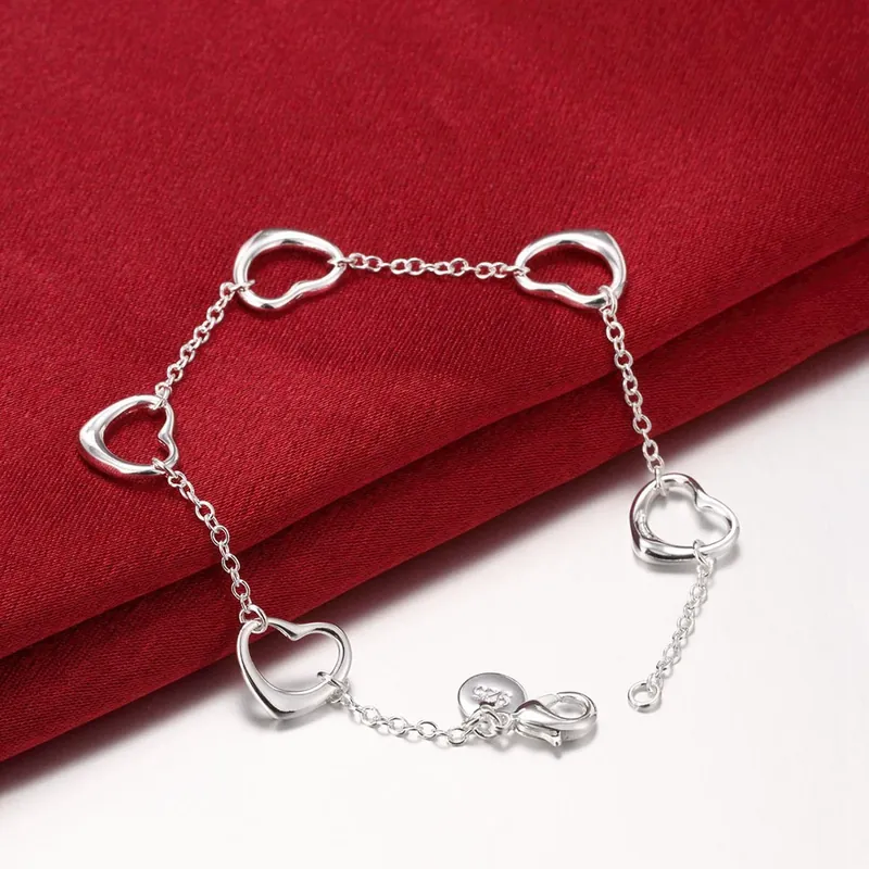 Stainless Steel Three Heart Bracelet