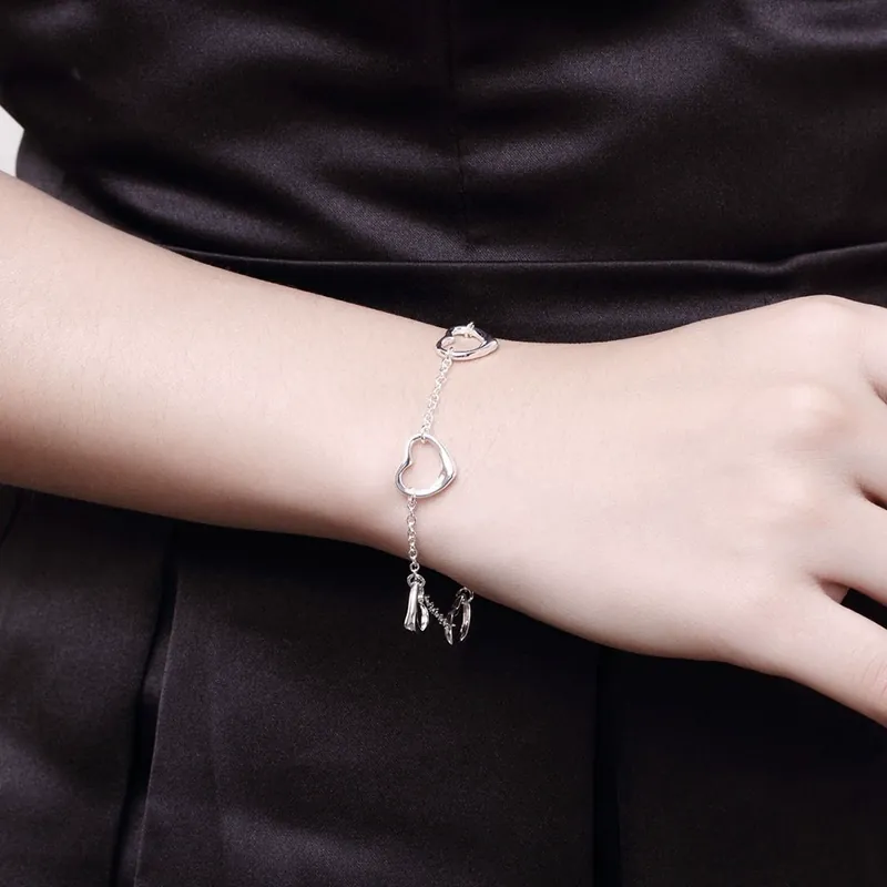 Stainless Steel Three Heart Bracelet