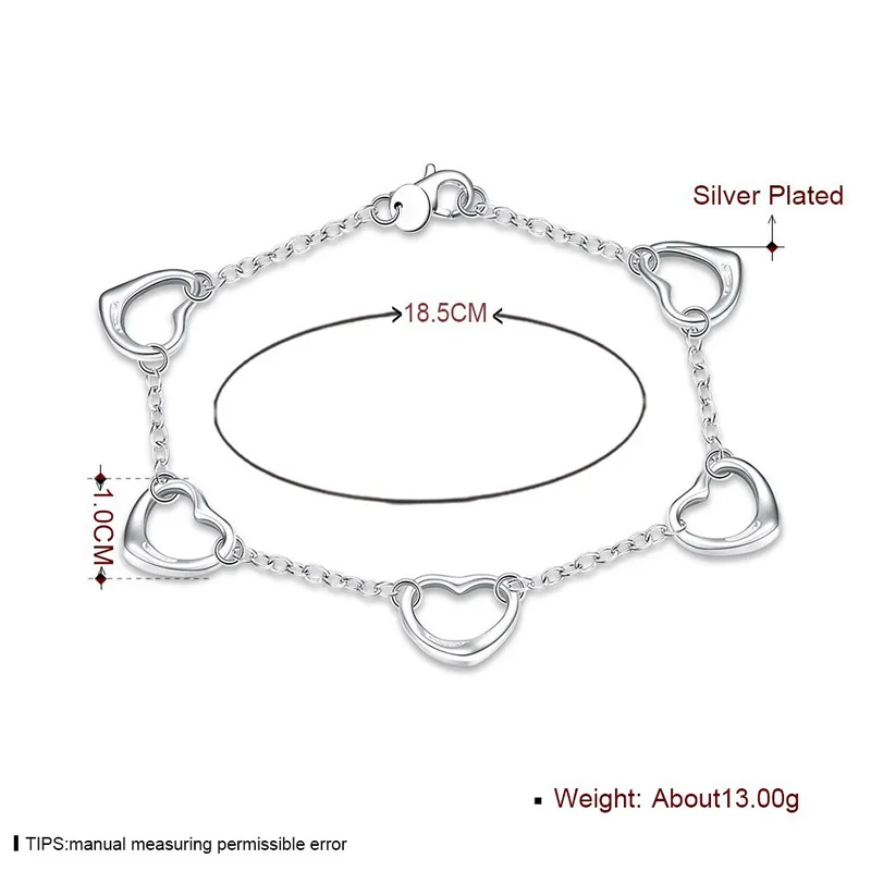 Stainless Steel Three Heart Bracelet