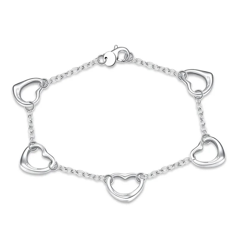 Stainless Steel Three Heart Bracelet