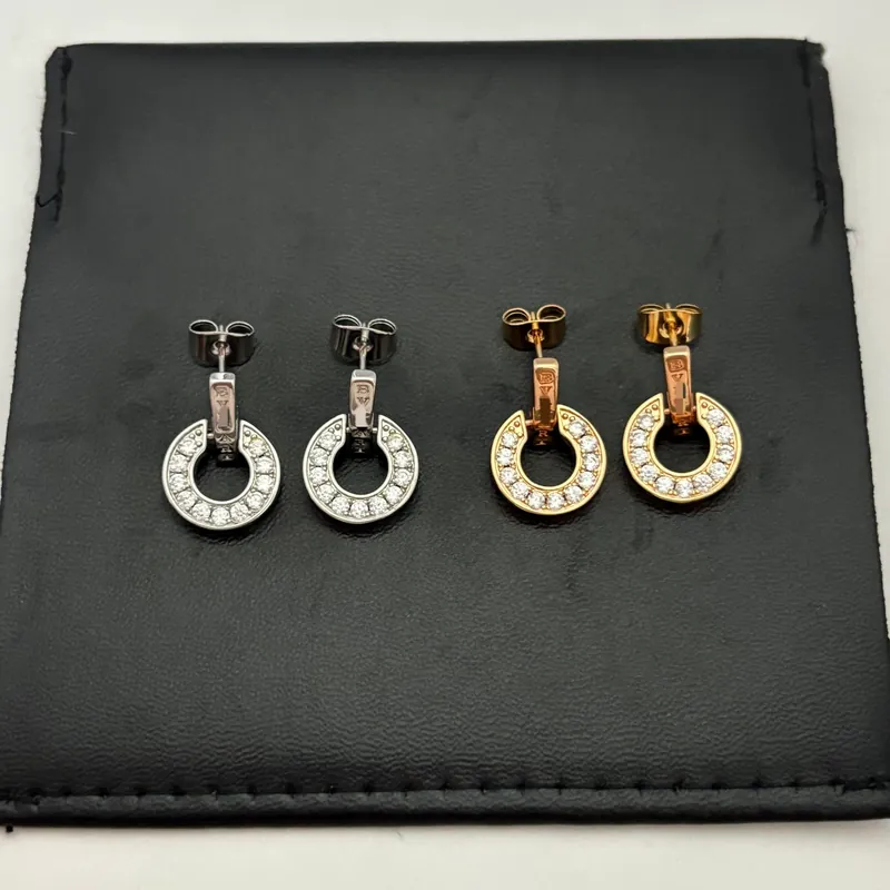 Zircon Coin Circle Drop Earrings