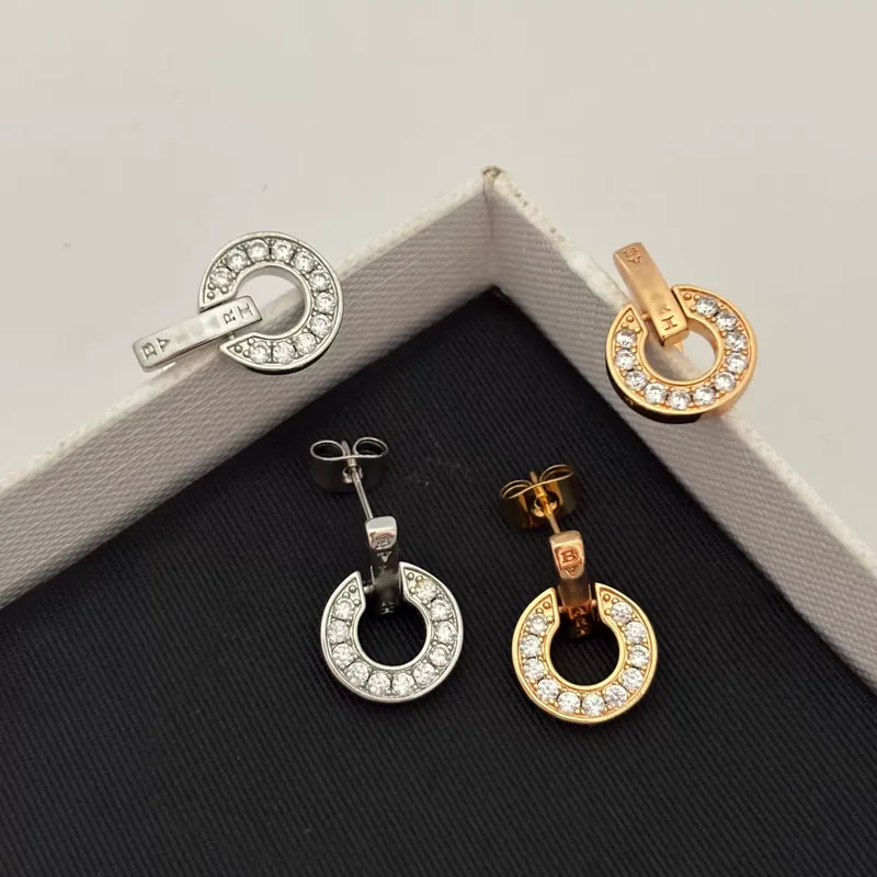 Zircon Coin Circle Drop Earrings