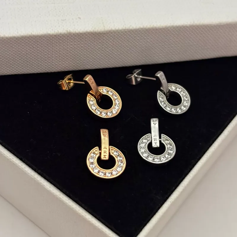 Zircon Coin Circle Drop Earrings