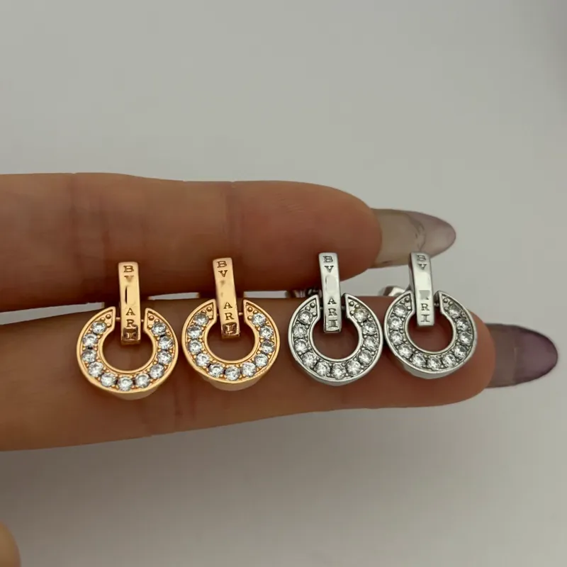 Zircon Coin Circle Drop Earrings