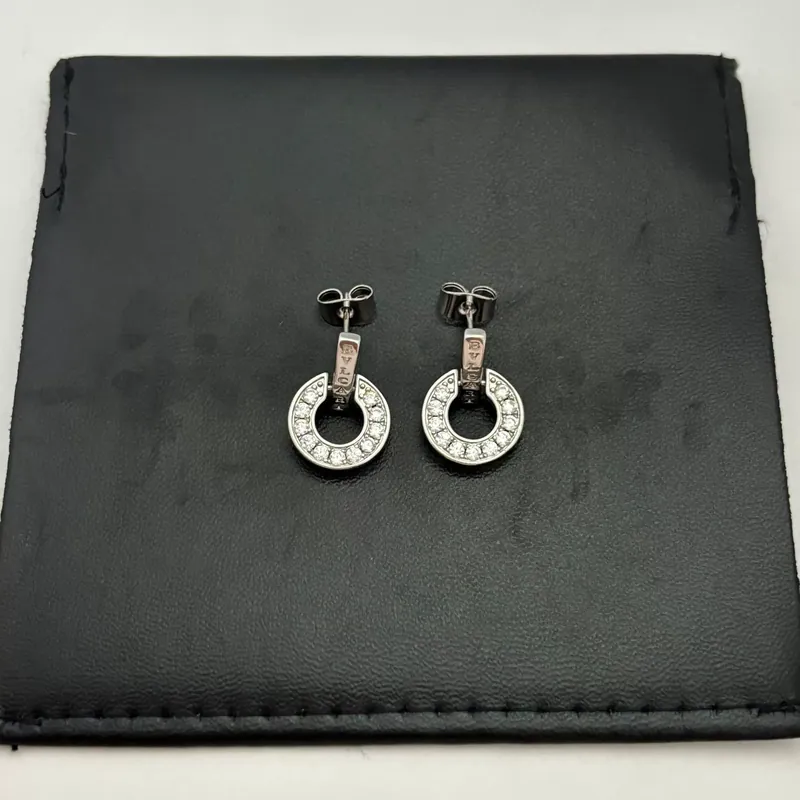 Zircon Coin Circle Drop Earrings