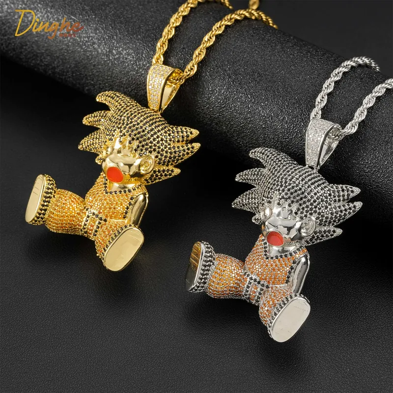 Copper Zircon Dragon Ball Pendant Necklace