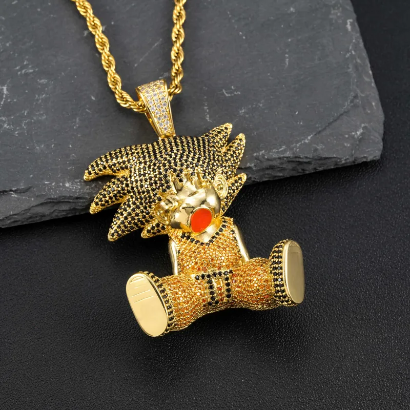 Copper Zircon Dragon Ball Pendant Necklace