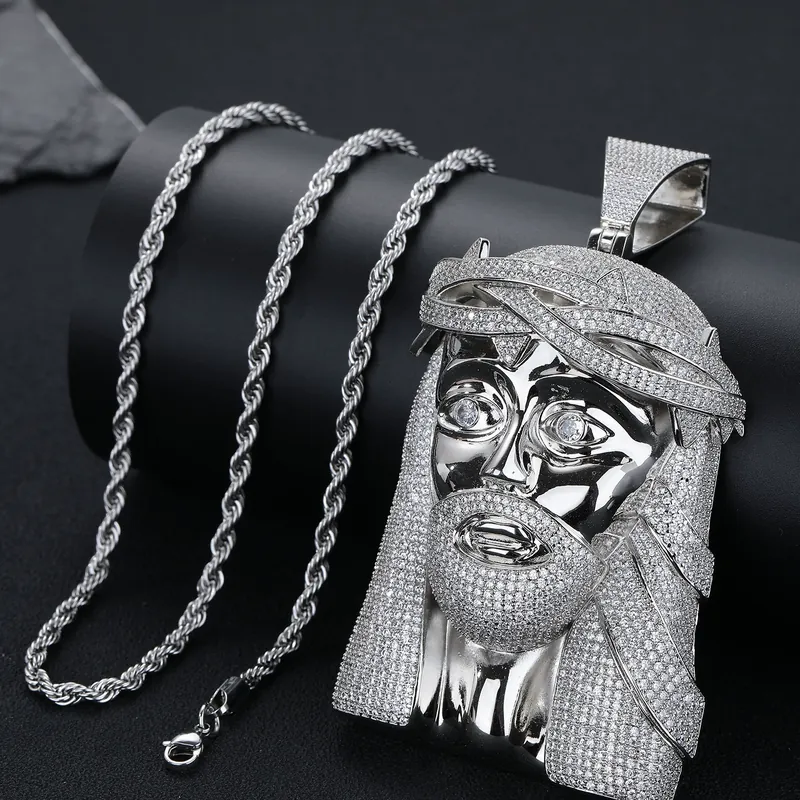 Copper Zircon Portrait Pendant Necklace