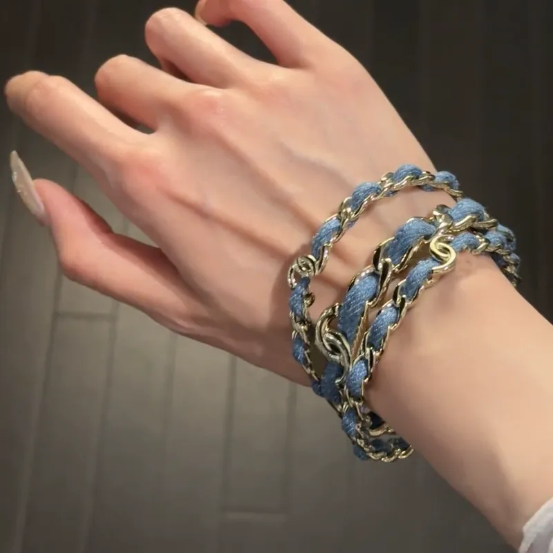 Alloy Denim Bangle Set of 3