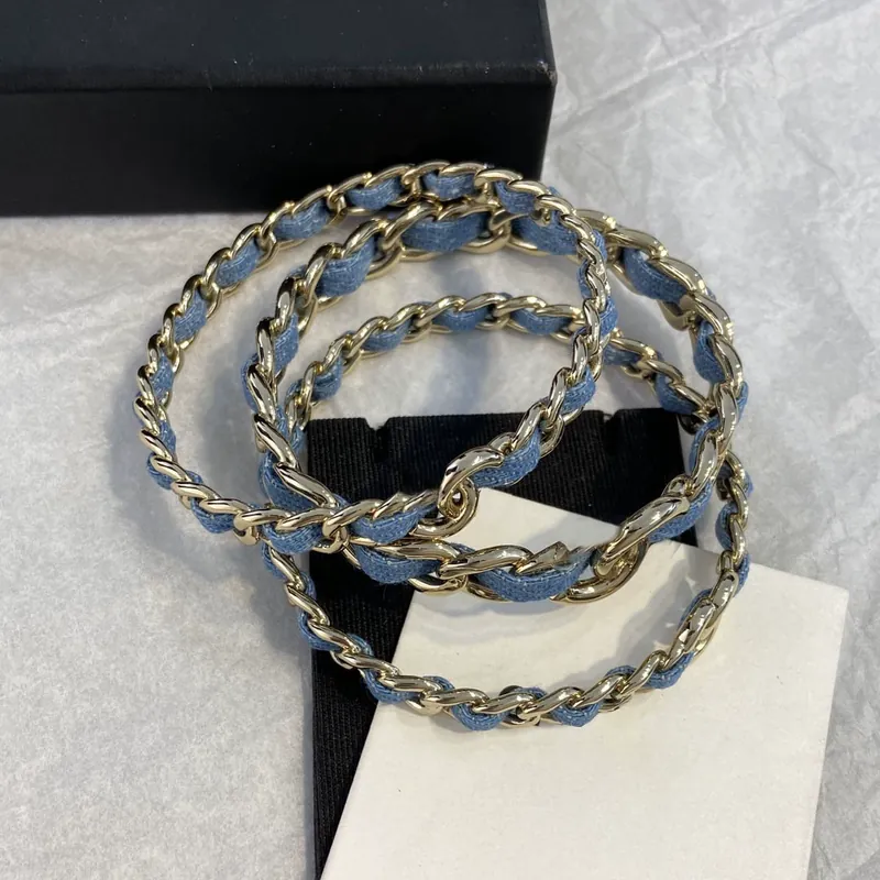 Alloy Denim Bangle Set of 3