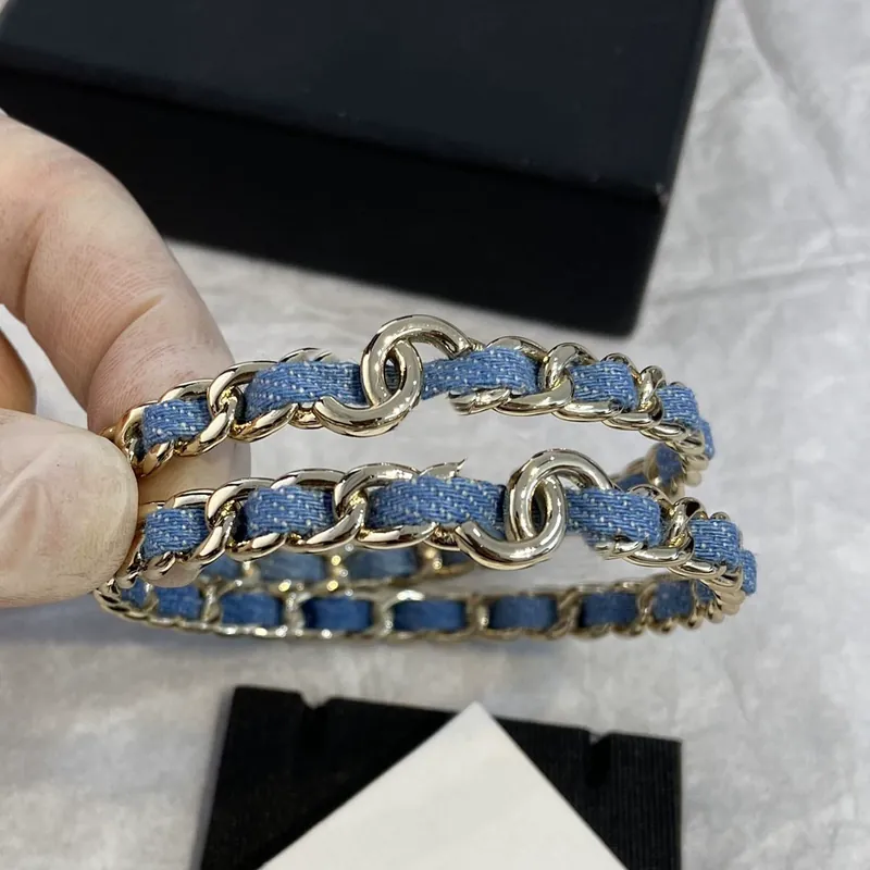 Alloy Denim Bangle Set of 3