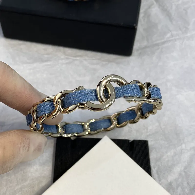 Alloy Denim Bangle Set of 3
