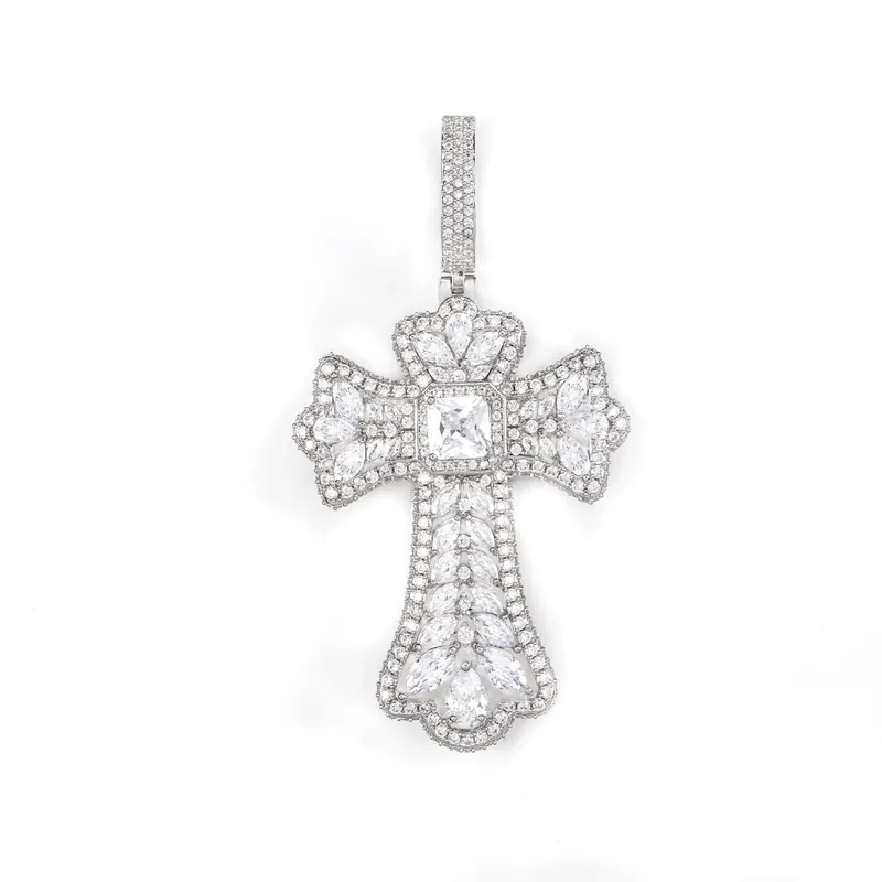 Copper Zircon Cross Pendant Necklace